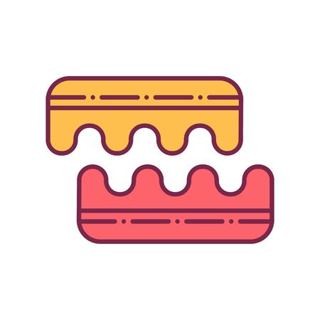 Toe separator for pedicure color line icon. Nail service. Beauty industry.のイラスト素材