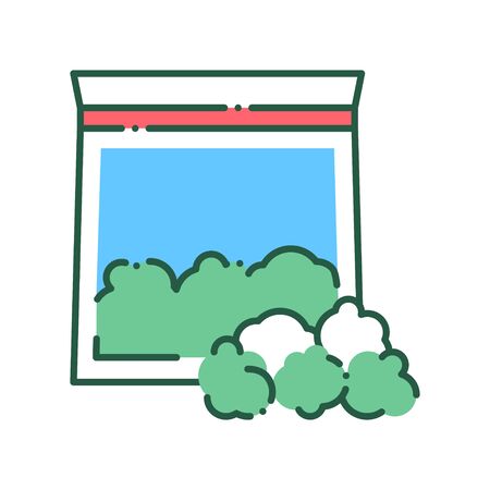 Marijuana color line icon. Cannabis product sign. Narcotic substance. CBD, alternative to medicine product sign.のイラスト素材