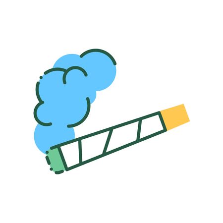 Pre Roll cigarette color line icon. CBD cannabis product sign. Pictogram for web page, mobile app, promo.のイラスト素材