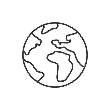 World line black icon. Save the planet sign. Eco friendly. Earth day symbol.のイラスト素材