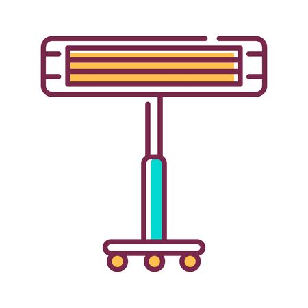 Infrared heater color line icon. Heats the room, standing on a metal stick. Pictogram for web page, mobile app, promo. UI UX GUI design element. Editable stroke.のイラスト素材