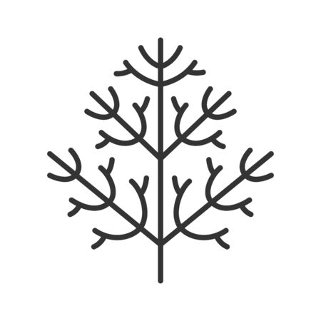 Dill black line icon. Greenery sign. Natural vegetable symbol. Healthy, organic food concept. Cooking ingredient. UI UX GUI design element. Editable stroke.のイラスト素材
