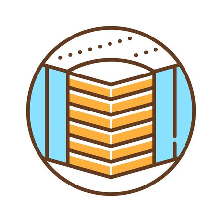 Hard bed mattress color line icon. Provide excellent support. Fix the vertebrae in the correct position. Bend minimally under the body. Pictogram for web page, mobile app, promo. UI UX GUI design element. Editable stroke.のイラスト素材