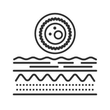 Viral skin diseases line color icon. Dermatological problems. Sign for web page, mobile app, button, logo. Vector isolated element. Editable stroke.のイラスト素材