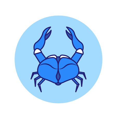 Cancer color line icon. Zodiac sign. Astrology and horoscope. Predictions and human character. Element water. Ruler Moon. UI UX GUI design element. Editable strokeのイラスト素材