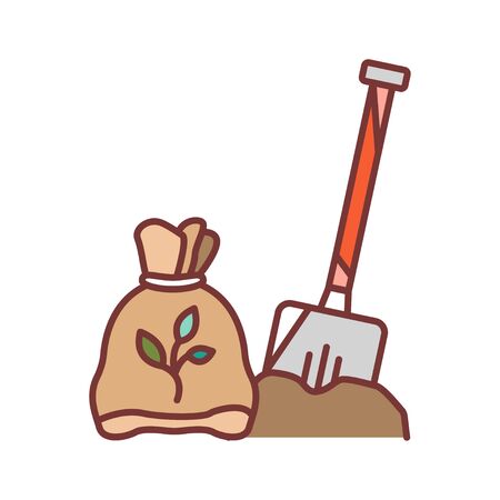 Balanced fertilizer color line icon. A fertilizer which has three numbers which are about the same, like a 10-10-10. Pictogram for web page, mobile app, promo. UI UX GUI design element. Editable stroke.のイラスト素材