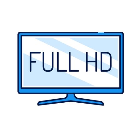 Full hd color line icon. Full High Definition. Resolution 1920 1080 pixels and a frame rate of at least 24 sec. Pictogram for web page, mobile app, promo. Editable strokeのイラスト素材