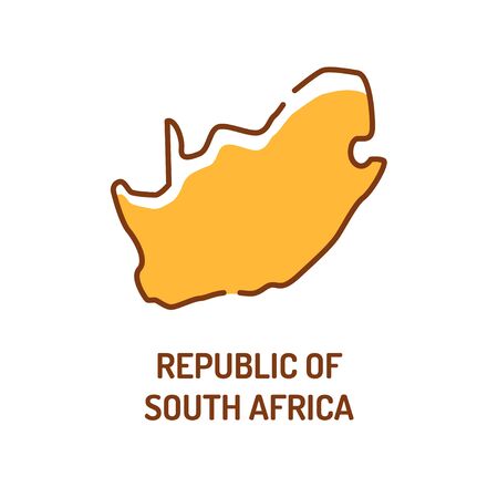 Republic of south africa map color line icon. Border of the country. Pictogram for web page, mobile app, promo. UI UX GUI design element. Editable strokeのイラスト素材