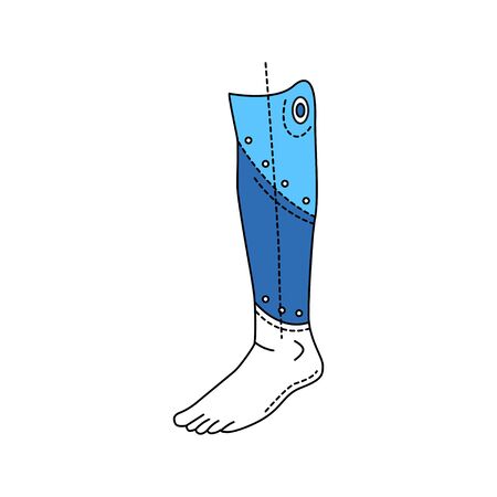 Bio artificial leg color line icon. Type of prosthesis. Replaces an absent natural leg. Pictogram for web page, mobile app, promo. UI UX GUI design element. Editable strokeの写真素材
