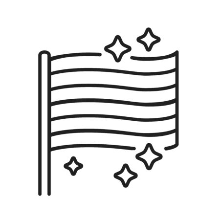 pride flag black line icon. Rainbow free love concept. Human rights and tolerance. Sign for web page, mobile app, social media.のイラスト素材