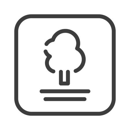 Park zone black line icon. Public navigation. Woodland element. Pictogram for web page, mobile app, promo. UI UX GUI design element. Editable strokeのイラスト素材