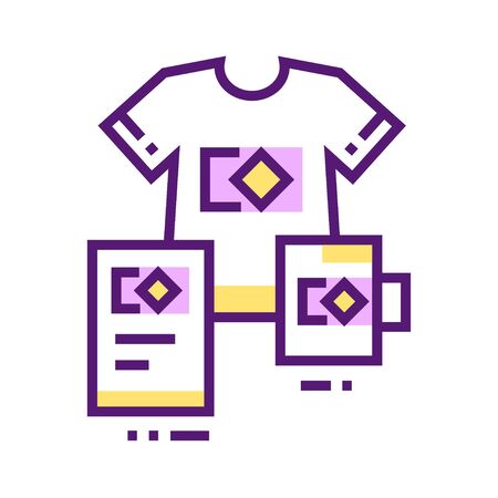 Brand identity color line icon. Visible elements brand. Pictogram for web page, mobile app, promo. UI UX GUI design element. Editable strokeのイラスト素材