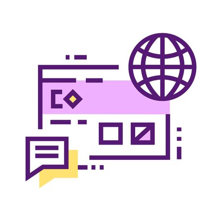 Internet branding color line icon. Digital promotion and advertising. Pictogram for web page, mobile app, promo. UI UX GUI design element. Editable strokeのイラスト素材