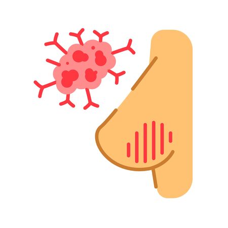 Breast cancer line color icon. Human organ concept. Malignant neoplasm. Sign for web page, mobile app, button, logo. Vector isolated element. Editable strokeのイラスト素材