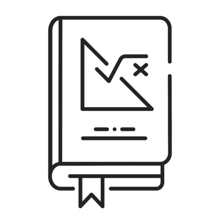 Maths book black line icon. Pictogram for web page, mobile app, promo. UI UX GUI design elementのイラスト素材
