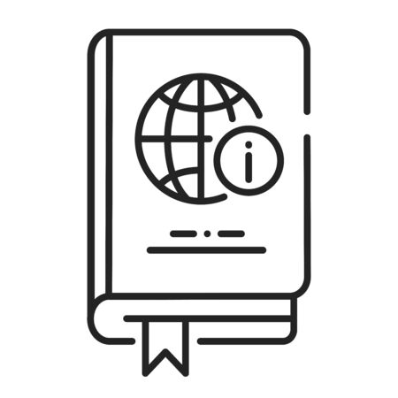 Encyclopedia black line icon. Summaries of knowledge either from all branches or from a particular field or discipline. Pictogram for web page, mobile app, promo. UI UX GUI design elementのイラスト素材