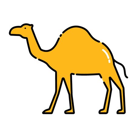 Camel color line icon. Pictogram for web page, mobile app, promo. UI UX GUI design element. Editable stroke.のイラスト素材