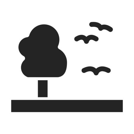 Life on land black glyph icon. Corporate social responsibility. Sustainable Development Goals. SDG color sign. Pictogram for ad, web. UI UX design elementのイラスト素材