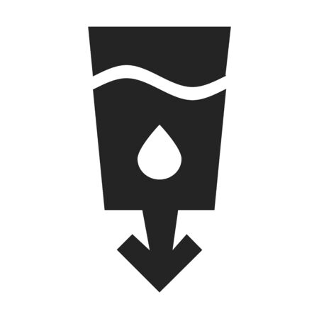 Clean water and sanitation black glyph icon. Corporate social responsibility. Sustainable Development Goals. SDG sign. Pictogram for ad, web. UI UX design elementのイラスト素材
