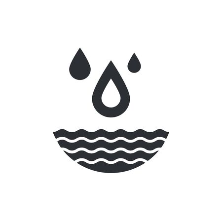 Water resources glyph black icon. Green energy sign. Hydro electricity vector pictogram. Water management. Eco friendly symbol. Button for web page, app. UI UX GUI design elementのイラスト素材