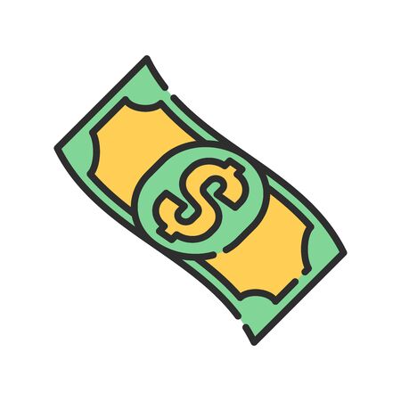 Cash flow color line icon. Report and financial statements. Bookkeeping and accounting. Pictogram for web page, mobile app, promo. UI UX GUI design element. Editable stroke.のイラスト素材