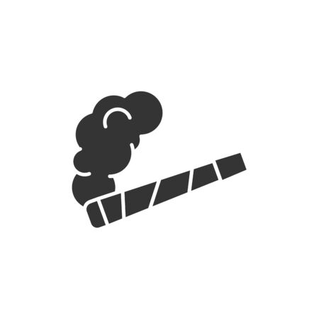 Pre Roll cigarette black glyph icon. CBD cannabis product sign. Pictogram for web page, mobile app, promo. UI UX GUI design element.のイラスト素材