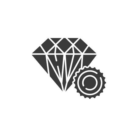 Diamond gem black glyph icon. Champion trophy. Jewelry concept. Sign for web page, mobile app, buttonのイラスト素材