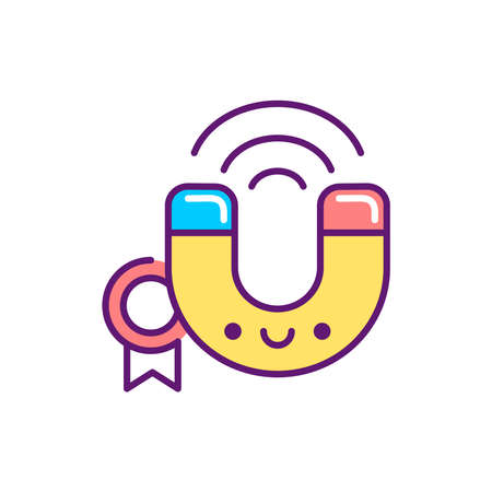 Attracting guests and sponsors line color icon. Event management. Sign for web page, mobile app, button. Vector isolated element. Editable stroke.のイラスト素材