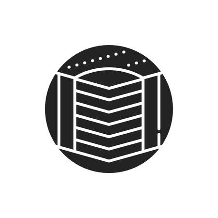 Hard bed mattress black glyph icon. Provide excellent support. Fix the vertebrae in the correct position. Pictogram for web page, mobile app, promo. UI UX GUI design element.のイラスト素材