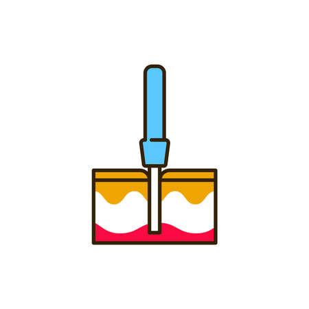 Biopsy color line icon. Medical and scientific concept. Laboratory diagnostics. Pictogram for web, mobile app, promo. UI UX design element.のイラスト素材