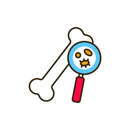 Bone densitometry color line icon. Medical and scientific concept. Laboratory diagnostics. Pictogram for web, mobile app, promo. UI UX design element.のイラスト素材