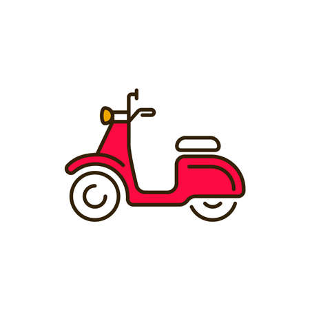Scooter color line icon. City transport rental. Pictogram for web, mobile app, promo. UI UX design elementのイラスト素材