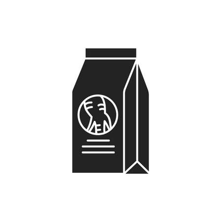 Package tea ginseng glyph black icon. Korean ginseng root extract. Alternative medicine.のイラスト素材