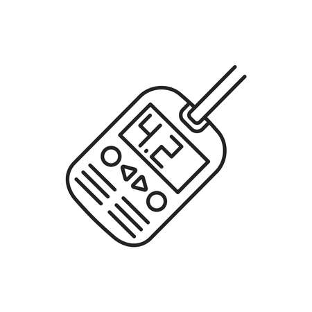 Blood glucose levels test black line icon vector on white