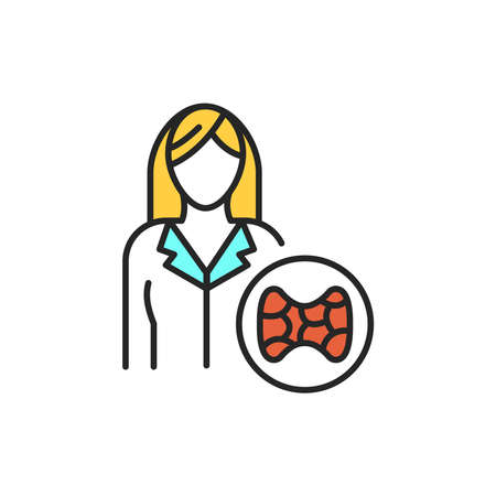 Endocrinologist color line icon. Subject matter expert. Pictogram for web page, mobile app, promo....