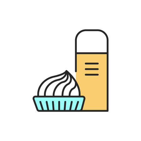 Cream color line icon. Isolated vector element. Outline pictogram for web page, mobile app, promoのイラスト素材