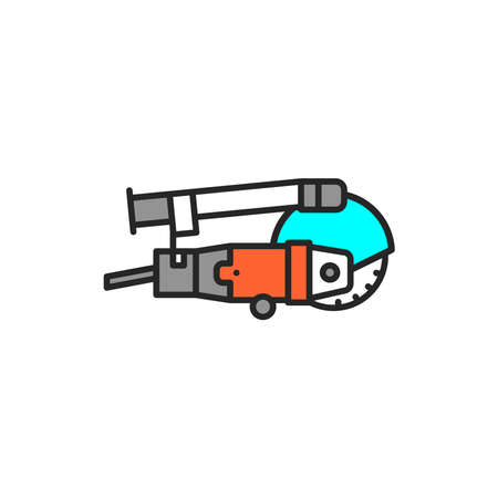 Electric wall chaser color line icon. Pictogram for web page, mobile app, promo.のイラスト素材