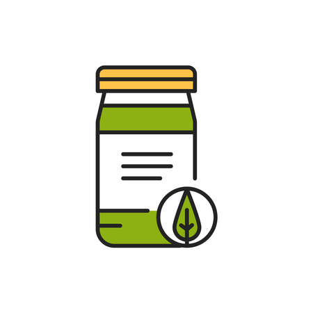 Matcha tea powder color line icon. Pictogram for web page, mobile app, promo.のイラスト素材