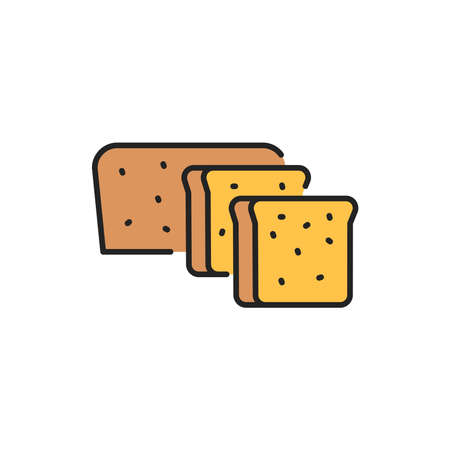 Organic whole grain rye bread color line icon. Pictogram for web page, mobile app, promo.のイラスト素材