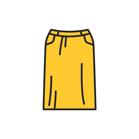 Straight skirt color line icon. Pictogram for web page, mobile app, promo.のイラスト素材