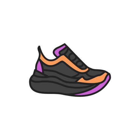 Sneakers color line icon. Pictogram for web page, mobile app, promo.のイラスト素材