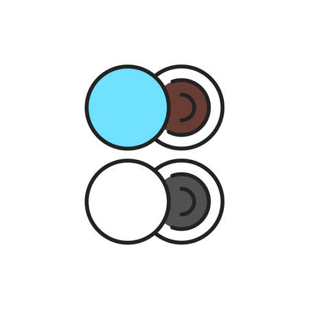 Cream eyeshadow color line icon. Pictogram for web page, mobile app, promo.のイラスト素材
