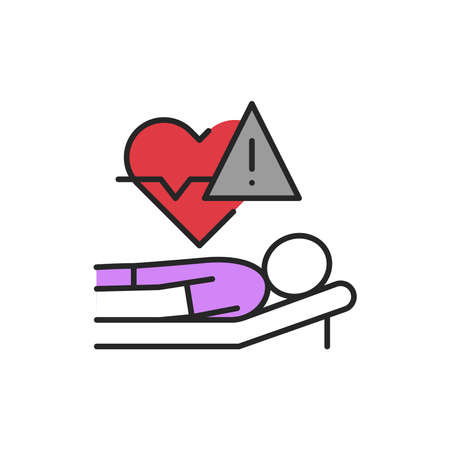 Health threat line color icon. Sign for web page, mobile appのイラスト素材