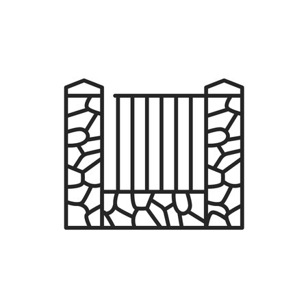 Fence color line icon. Pictogram for web page, mobile app, promo.のイラスト素材