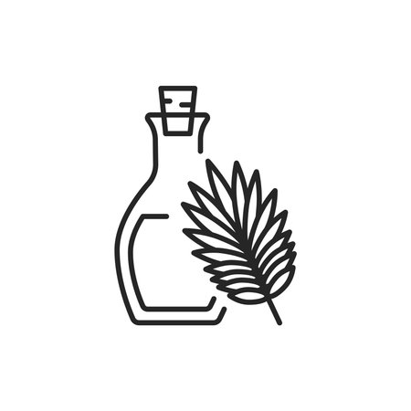 Palm oil glass bottle color line icon.のイラスト素材
