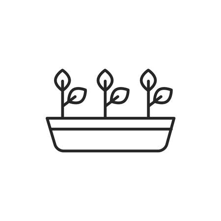 Potted plants color line icon. Pictogram for web page, mobile app, promo. Editable stroke.のイラスト素材