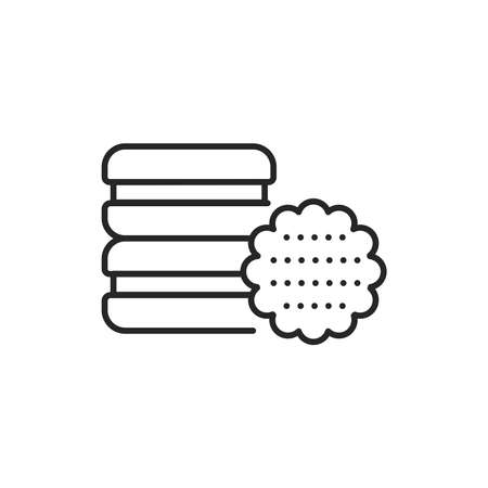 Cookie color line icon. Isolated vector element. Outline pictogram for web page, mobile app, promoのイラスト素材