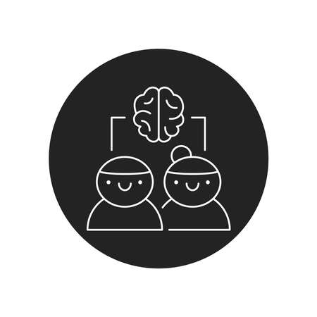 Brainstorming black glyph icon. Soft skills. Pictogram for web, mobile app, promo. UI UX design elementのイラスト素材