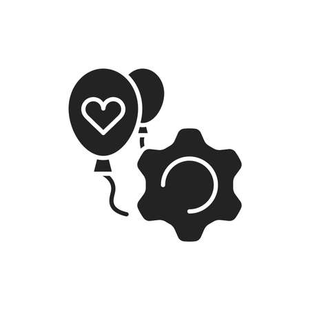 Organization of entertainment events glyph black icon. Event management. Sign for web page, mobile app, button, logo. Vector isolated element. Editable strokeのイラスト素材