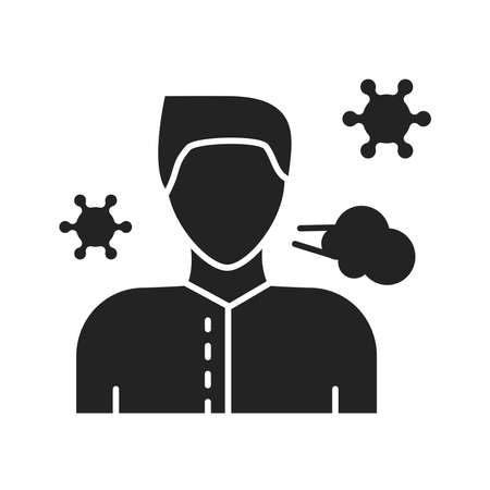 Cough line color icon. Infectious diseases, colds, flu. Sign for web page, mobile app, button logoのイラスト素材